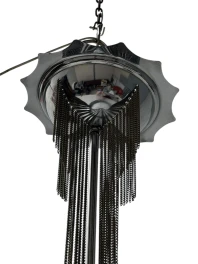 Art Deco Chandelier, Chrome & Glass, Dutch Design, 1930s